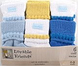 6-Pack Bright Classic Cuffs, Blue, 9-18