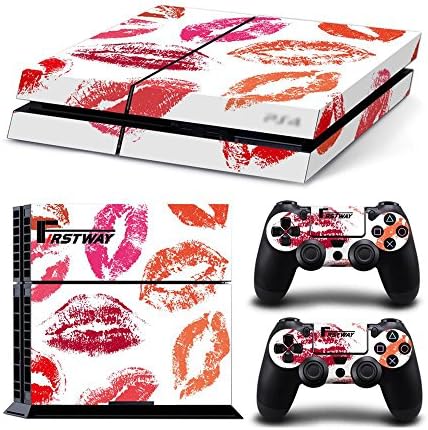 PS4 skin sticker Firstway® Vinyl Skin Decal Sticker protector cover for SONY Play station PS4 console included 2pcs controller skin stickers