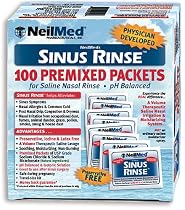 NeilMed's Sinus Rinse Pre-Mixed Packets, 100-Count Boxes (Pack of 2)