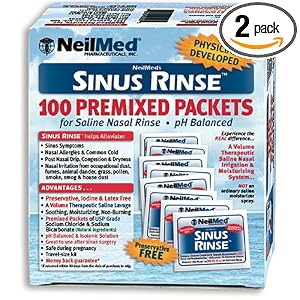 NeilMed's Sinus Rinse Pre-Mixed Packets, 100-Count Boxes (Pack of 2)