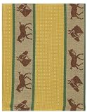 Waffle Weave 100% Cotton Horse Wheat Yellow Dishtowel 18" X 28" Set / 6