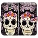 Bfun Packing Purple Flower Floral Skull Wallet Card Slot Stand Leather Cover Case for Samsung Galaxy S4 Gs4 I9500