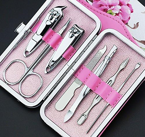 Vesst Stainless Steel Manicure Pedicure Grooming Set with Leather Case 7 in 1