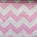 Big Chevron Pink Poly Cotton 60 Inch Fabric By the Yard (F.E.)
