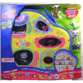 Littlest Pet Shop Carrying Case Set (Holds up to 20 pets) + BONUS 7 FUN PETS (2 exclusive... by Littlest Pet Shop