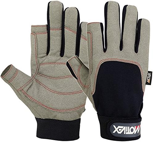Sailing Gloves Deckhand Gloves Long Finger Blue/Grey