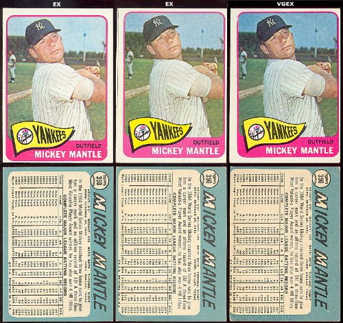 1965 Topps Regular Baseball Card 350 Mickey Mantle Of The New York 