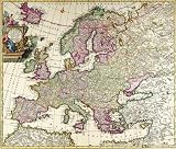 12X14 inch Rare Antique Map Canvas Europe Map