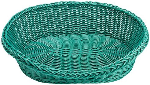 Petperi Wicker Dog Basket and Bed, Medium, Navy (green)