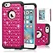 iPhone 6S Case,EC™ [Shockproof] Apple iPhone 6S Case, Heavy Duty Dual Layer Hybrid Stud Rhinestone Bling Protection Cover Case for Apple iPhone 6S / 6 (Hot Pink)