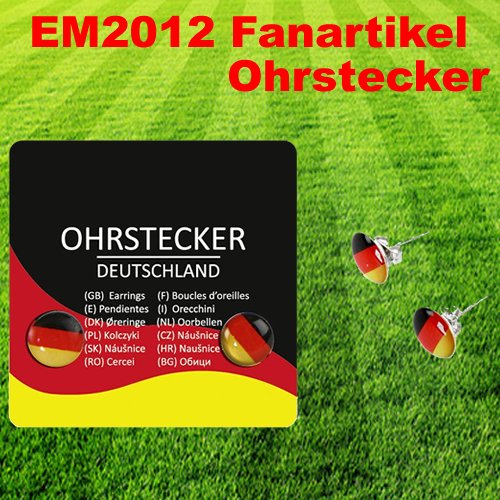 EM-Fanartikel Ohrstecker Nickelfrei in den Deutschland Farben (1 Paar)