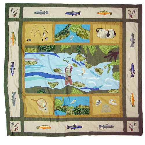 Patch Magic 72-Inch by 72-Inch Fly Fishing Shower Curtain