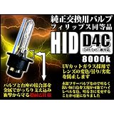 フィリップス同等/2個セット/D4C（D4R/D4S)HID純正交換用バーナー/8000k
