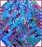 Kaffe Fassett 4" COBALT JEWELS Fabric Squares Quilting Kit