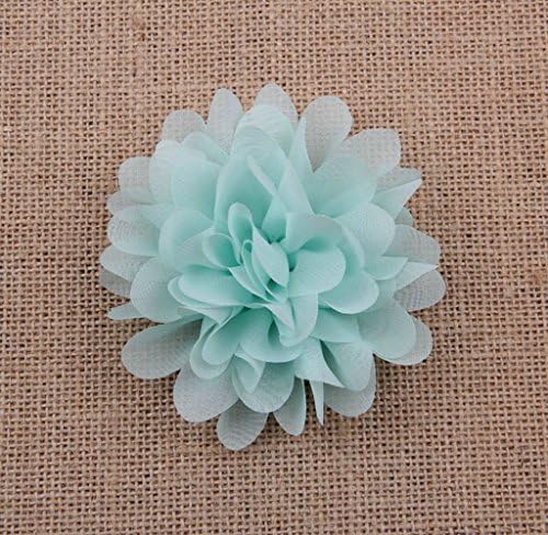 16 Color Handmade 4" Cute Lovely Colorful Chiffon Flower Color Assorted Without Clips(pack of 16) (16)