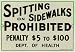 No Spitting on sidewalks