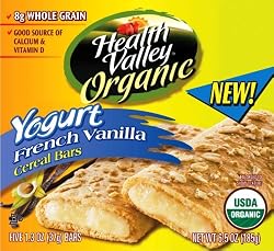 Health Valley Organic Yogurt French  Vanilla Cereal Bars, 6.5-Ounce Boxes (Pack of 6)