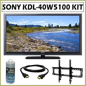 Sony Bravia® W-Series KDL-40W5100 40-inch 1080P 120HZ LCD HDTV + Wall Mount Accessory Kit