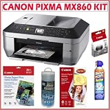 Canon MX860 MX860 Wireless All-In-One Photo Printer + Extra Canon PGI220 Ink + Canon 85x11 Photo Paper + Canon 4x6 Photo Paper Printer Accessory Kit