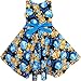 Sunny Fashion Girls Dress Bohemia Gold Blue Bow Tie Everyday Summer