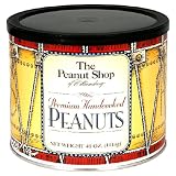 The Peanut Shop of Williamsburg Hand Cooked Virginia Peanuts in Large Colonial Style Drum, 40-Ounce Tins (Pack of 2)