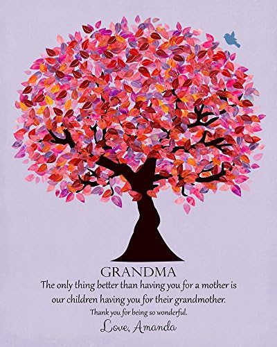 8x10 Unframed Gift For Grandma Personalized Gift For Grandmother's Day Birthday Christmas Pink Purple Canopy Wedding Tree Birthday Thank You Custom Art Print