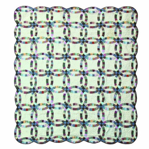 Patch Magic Twin Country Wedding Ring Quilt, 65-Inch by 85-Inch