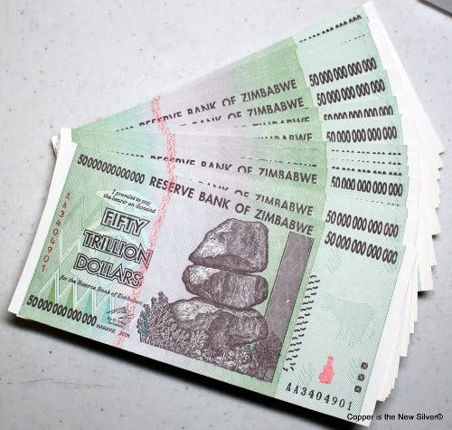 Zimbabwe Fifty Trillion Dollars 100 Pack Currency Lot