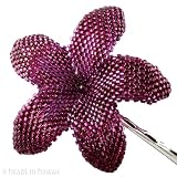 Hawaiian Plumeria Flower - Heart of the Night - beaded flower bobby pin