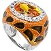 Safari Citrine Hued CZ Cocktail Ring size 8 Emitations
