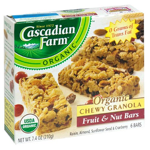 Cascadian Farms Organic Chewy Granola Bars, Fruit & Nut, 6-Count Boxes (Pack of 6) by Cascadian Farms
