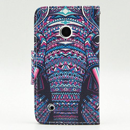 For Nokia Lumia 530,Tribal Elephant Design Wallet Premium PU Leather Flip [Slim Fit][Stand Feature] Protective Holster Case Cover With Card Slots For Nokia Lumia 530