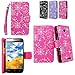 Cellularvilla Wallet Case for BLU Studio 5.0 D530 Pink Glitter Pu Leather Wallet Card Flip Open Pocket Case Cover Pouch