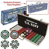 U.S. Navy CLAY-Filled 500 Poker Chip Set w/Custom Case
