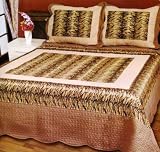 LEOPARD PRINT KING SIZE 3 PC QUILT SET-BED SPREAD