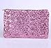 Black,pink,silvery,golden Dazzling Glitter Sparkling Bling Clutch Shiny Sequins Evening Party Bag Handbag (Pink)