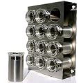 Edelstahl Wandhalter mit 12 Kr�uter Dosen