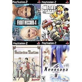 Set of 4 PS2 Action RPG Budget Games: Front Mission 4/Metal Saga/Suikoden Tactics/Xenosaga II