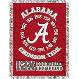 Alabama Crimson Tide Commemorative Woven Tapestry Blanket Throw - NCAA College Athletics Fan Shop