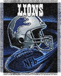 Detroit Lions Spiral Series Jacquard Throw Blanket - NFL Football Fan Shop Sports Team Merchandise