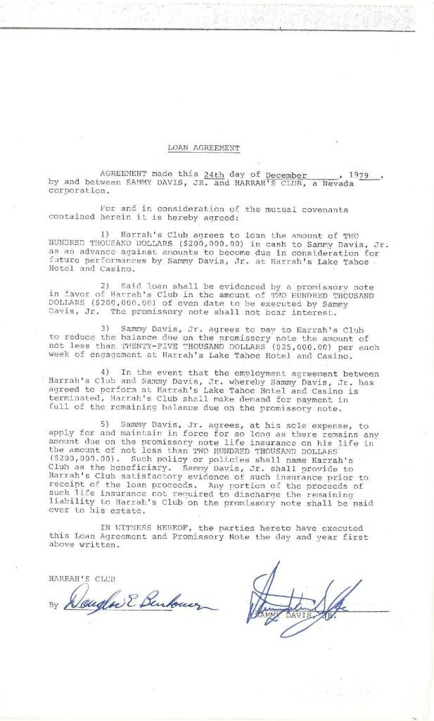 Sammy Davis Jr Signed Rat Pack Authentic Autographed Loan ... Sammy Davis Jr Signed Rat Pack Authentic Autographed Loan ...