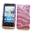 HTC EVO Shift 4G (Sprint) Snap-on Protector Hard Case Rhinestone Cover "Pink Wave" Design