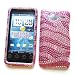 HTC EVO Shift 4G (Sprint) Snap-on Protector Hard Case Rhinestone Cover "Pink Wave" Design