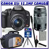 Canon EOS Rebel XSi (a.k.a. 450D) SLR Digital Camera Kit (Black) with 18-55mm IS Lens & Canon EF 75-300mm f/4-5.6 III Telephoto Zoom Lens + 8GB + Deluxe Accessory K#6