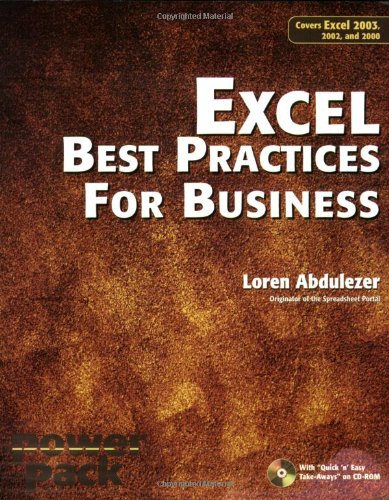 excel best practices for business covers excel 2003 2002 and 2000