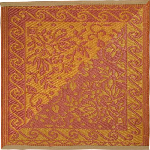 Patina M706 Persian Outdoor Rug, Tangerine, 6 Feet by 9 Feet