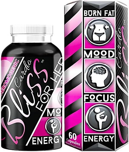 CardioBLISS Female Fat Burner • Weight-loss • Diet-Aid • Jitter-Free Energy • Razor-Sharp Focus • Elevated Mood • Targets Belly Fat • Green Tea Extract • Raspberry Ketones • B Vitamin Complex