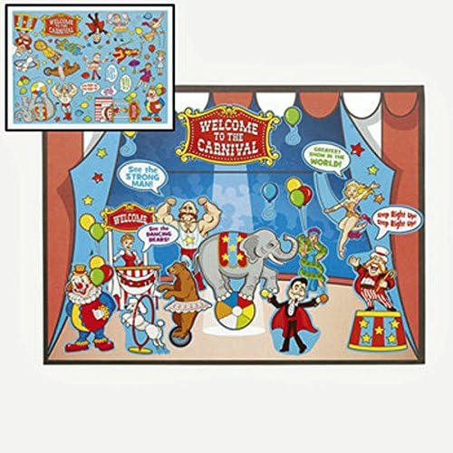 Dozen Big Top Circus Sticker Scenes