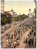 The Hauptstrazze and market, Debreczin (i.e., Debrecen), Hungary wall sized print (photochrom) photochrome , 14x18, Austro-Hungary wall sized print (photochrom) photochrome , 14x18