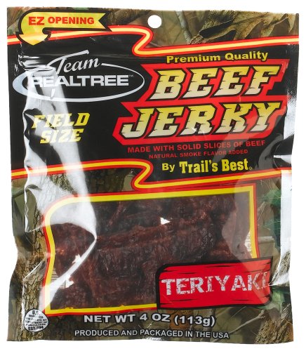 Team Realtree Teriyaki Beef Jerky, 4-Ounce Packages (Pack of 6) by Dried Beef